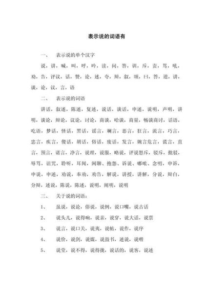 关于说的词语有哪些_如何用在句子里