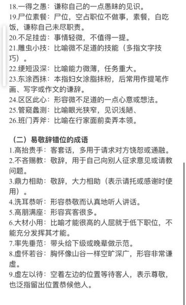 谦虚词语有哪些_如何用得恰到好处