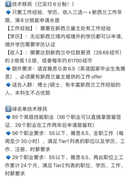 新西兰工签移民条件_如何转永居