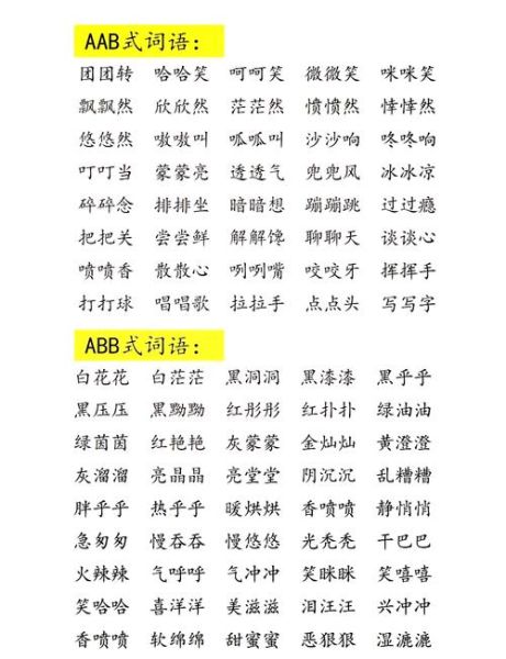 带颜色的AAB词语有哪些_如何运用在写作中