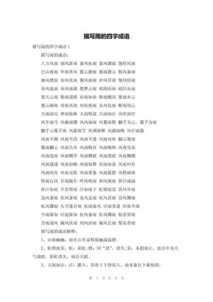 雨很细的词语有哪些_雨很细的词语怎么形容