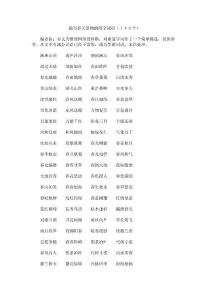 描写情景的四字词语有哪些_如何运用