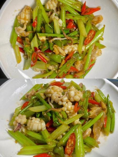 芹菜炒鱿鱼怎么做_芹菜炒鱿鱼要不要焯水