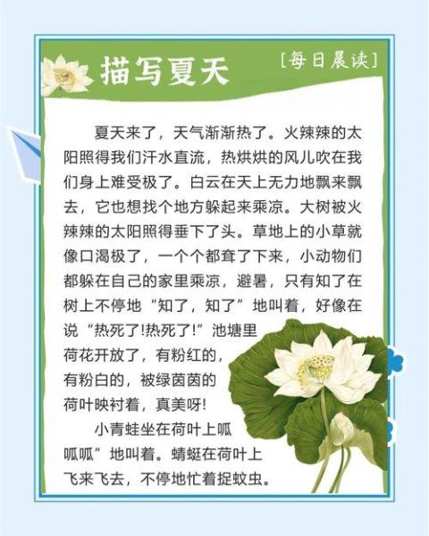 夏日的早晨怎么描写_夏日的早晨有哪些声音