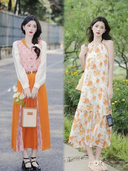 橘色连衣裙搭配什么颜色鞋子_橘色连衣裙适合黄皮吗