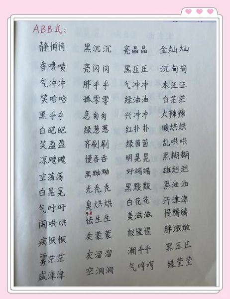 写风abb词语有哪些_如何巧妙运用