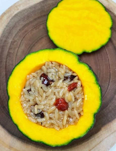 南瓜糯米盅的做法_南瓜糯米盅怎么蒸不塌陷