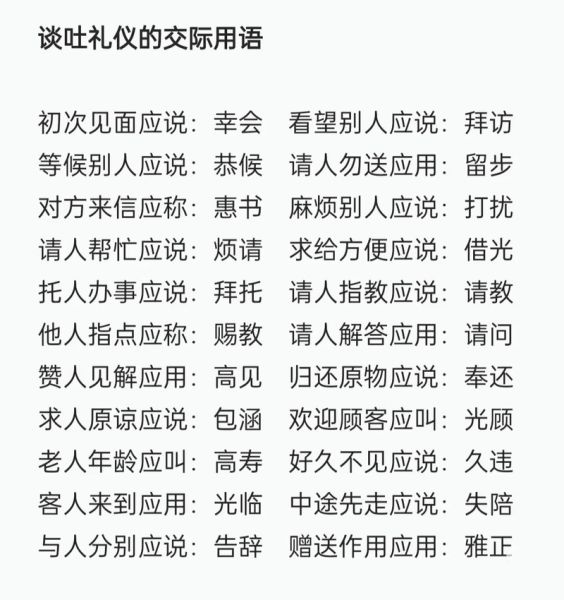 形容礼仪的词语有哪些_如何优雅表达礼貌