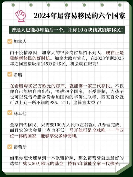 移民哪个国家最容易_2024年最好移民的国家排名