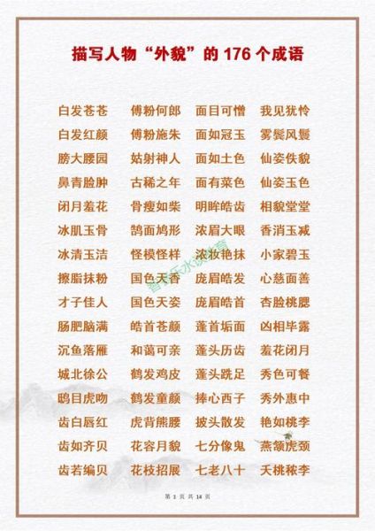 外貌描写有哪些词语_如何描写人物外貌