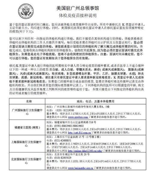 上海美国移民体检流程_体检前准备清单