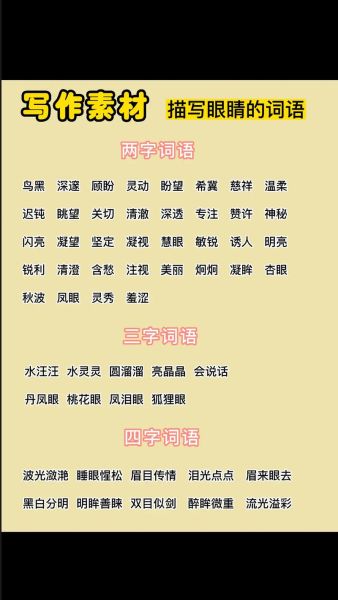 描写眼睛颜色的词语有哪些_如何写出灵动眼神