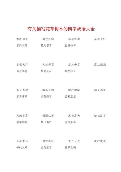 形容树木的词语有哪些_形容草木茂盛的词语