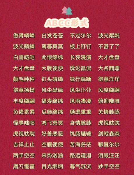 什么是ABCC式环境词语_有哪些例子