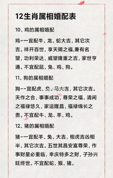属相配对_哪些生肖最般配