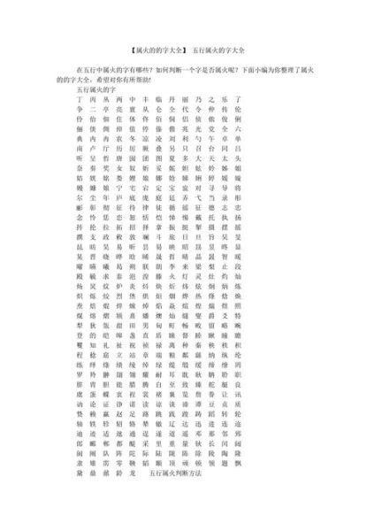 五行属火的字有哪些_火属性字取名禁忌