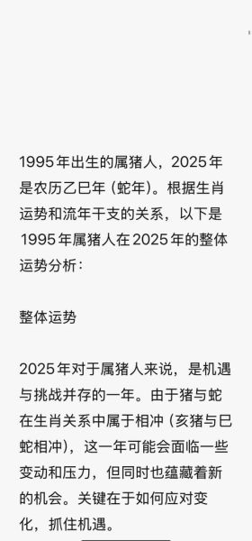 95年生人2024年运势如何_95年属猪今年财运好吗
