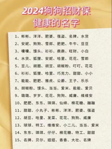狗狗招财名字有哪些_如何给狗狗取财运名