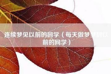 梦到同学了是什么意思_梦到同学了预示着什么