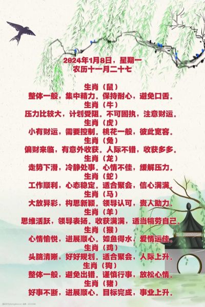 11月每天属相运势_2024年11月生肖宜忌